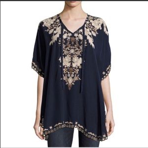 Johnny Was Egypt Embroidered Eyelet Poncho